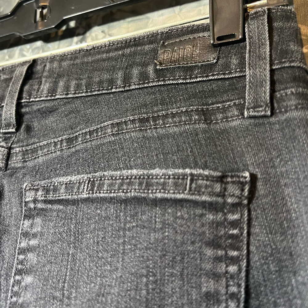 PAIGE VERDUGO ANKLE sleek vintage look black Midrise Denim jagging stretch Jeans - Picture 3 of 9